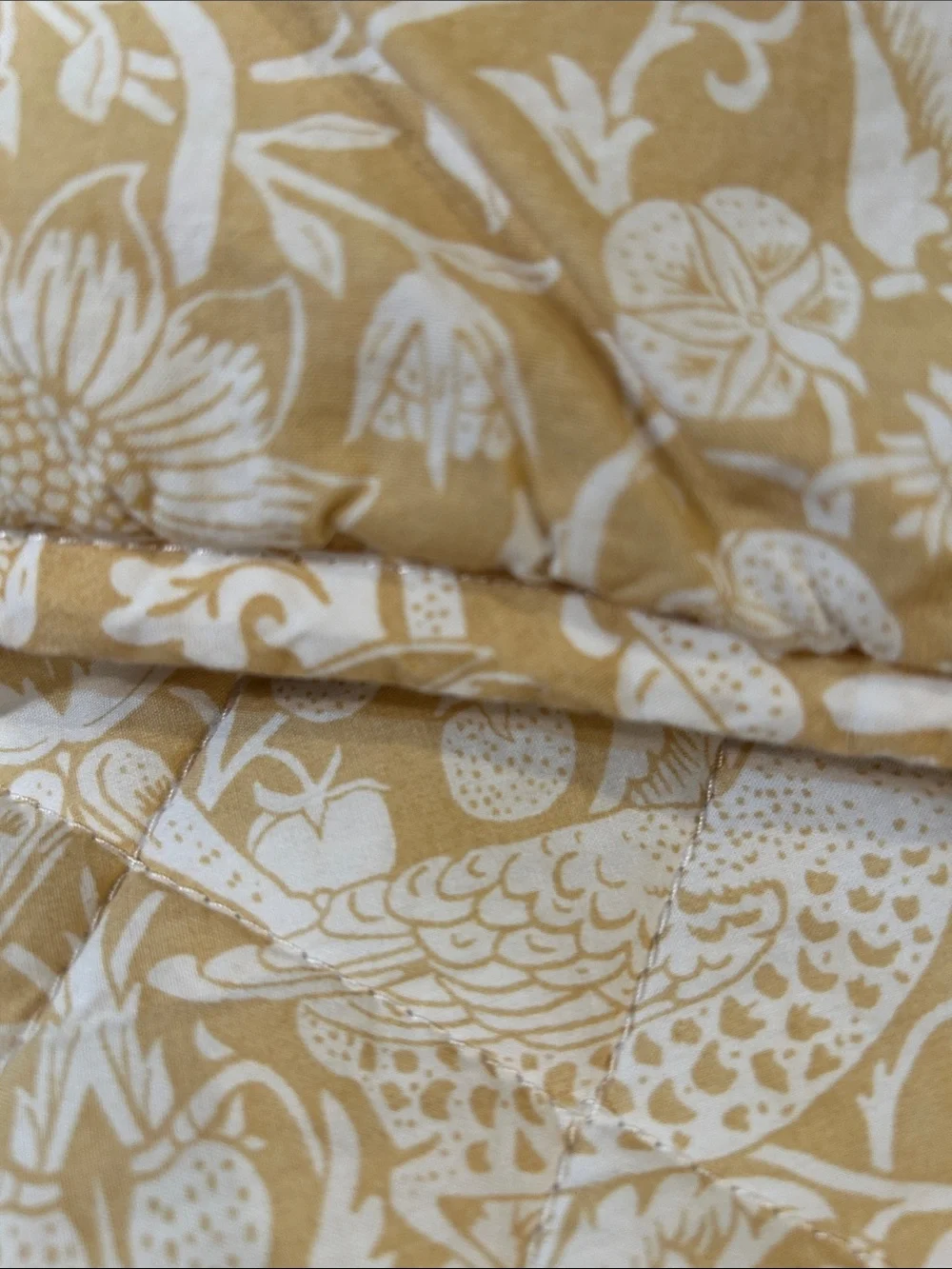 William Morris Golden Floral Print Quilted Pillow Shams Bedroom Refresh